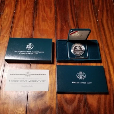 1997 P Botanic Garden Commemorative Proof Silver Dollar Coin W/ COA 90s FIS - Image 1 of 4