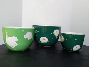 3 teiliges Schalenset Weihnachten Keramik - Bild 1 von 13