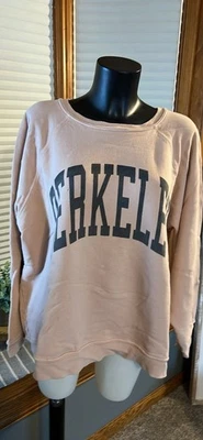 Sudadera Free People Retro Marca Berkley Crew Grande De Gran Tamaño Envejecida Foto 1 de 3