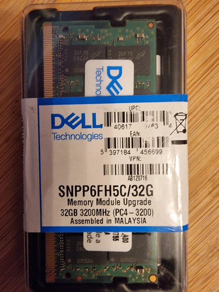 1x 32GB RAM DDR4 3200Mhz SNPP6FH5C/32G, AB120716 - Brand new in box. - Image 1 of 1