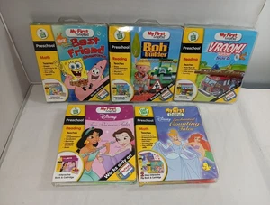 Lot Of 5 My First Leap Pad Books & Cartridges Preschool SpongeBob Disney Vroom - Picture 1 of 8