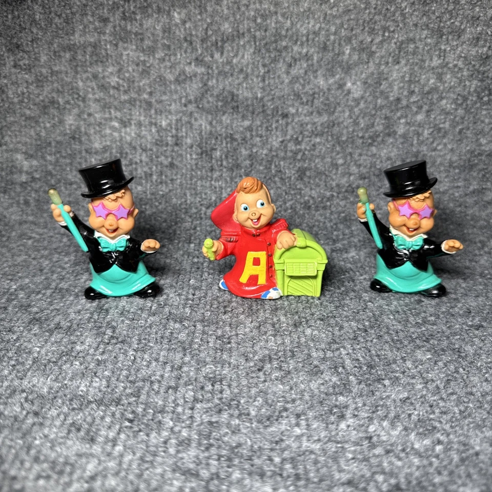 3 Vintage 1990 Bagdasarian Alvin And The Chipmunks Alvin & Simon PVC Figures DY - Image 1 of 4