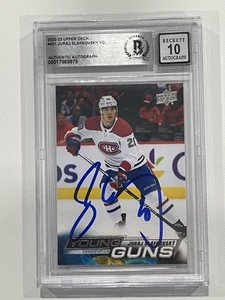 Juraj Slafkovsky Signed Upper Deck Young Guns Card Slabbed Beckett BAS IP Auto a - Picture 1 of 3