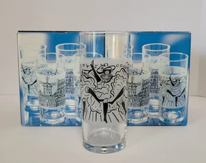 Mikasa, Parisian Scenes Highball Glasses 16oz 6 3/8" , Set Of 8 Vintage - Picture 1 of 3