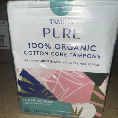 Tampax Pure Tampons 16 Count Organic Cotton Core Super Absorbency 3 Box - 48 ct - Image 1 of 4