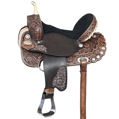 36HS Hilason Western Horse Treeless Trail Barrel Saddle American Leather - Image 1 of 4