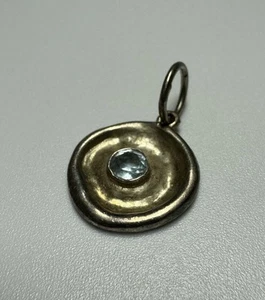 Waxing Poetic WP Sterling Silver 925 Aquamarine March Birthstone Pendant Charm - Picture 1 of 2