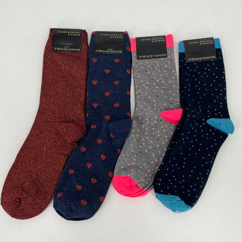 Lot of 4 Banana Republic Trouser Socks Women's One Size Multicolor Mid Calf NWT - Image 1 of 4