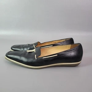 VTG Bally Womens Black Leather Loafers Tassel Made In Italy Slip On Size 40.5 E - Picture 1 of 15