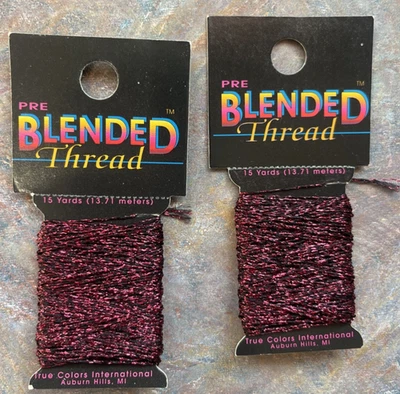 Lot of 2 - True Colors Pre Blended Thread - Wine / Red - 15 yds - Size 14 - Image 1 of 4