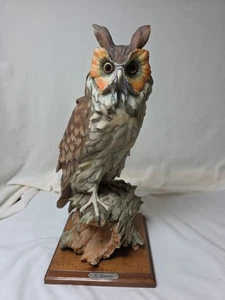 "Escultura de búho de orejas largas Giuseppe Armani Owl Capo di Monte 14""" - Imagen 1 de 10