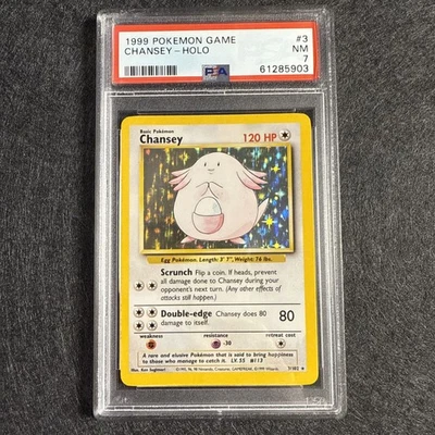 1999 Pokemon Game Chansey 3/102 PSA 7 Holo - Image 1 of 4