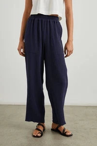 Rails Leon Admiral blaue hauchdünne Hose mit weitem Bein - Bild 1 von 6
