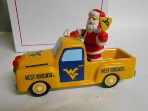 West Virginia Mountaineers Danbury Mint 2023 Truck Santa Ornament In Box - Picture 1 of 8