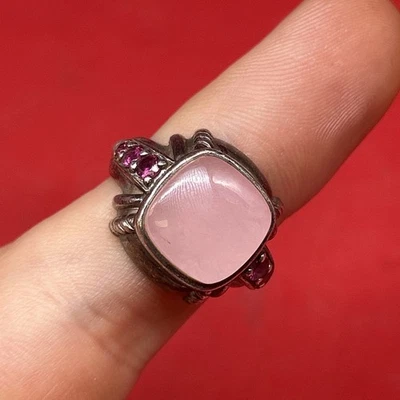 Anillo Judith Ripka Plata de Ley 925 Rosa Jade Fucsia Rodolita 7.5 #11 Foto 1 de 4