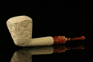 srv - Tubo de espuma de mar tallado de lujo por Emin Block con estuche equipado M3339 - Imagen 1 de 12