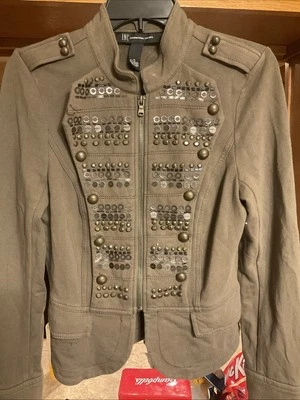 Chaqueta para mujer Inc. verde oliva estilo militar cónica talla Med. Foto 1 de 4