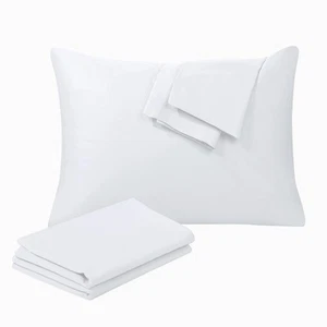 100% Egyptian Cotton King Pillow Protectors Set of 2, 400 Thread Count Sateen... - Picture 1 of 8