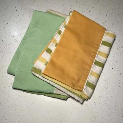 De Colección Funda de Almohada Cannon Monticello Estándar Verde Naranja Rayas mcm Lote De 2 Foto 1 de 4