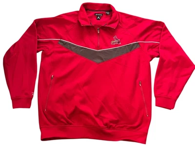 MLB St. Louis Cardinals 1/4 Zip Men's Size L Antigua Red Polyester Long Sleeves - Image 1 of 4