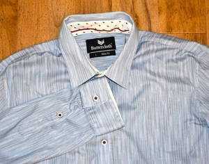 Buttercloth Men's Large Slim Fit Striped Long Sleeve Button Up - Picture 1 of 5
