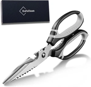 Heavy Duty Kitchen Scissors, 9-Inch Multipurpose Shears with Serrated Blade - Picture 1 of 12