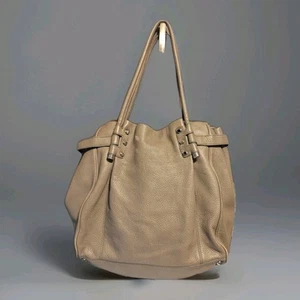 Banana Republic große elfenbeinfarbene genarbte Lederhandtasche Umhängetasche Tasche - Bild 1 von 7