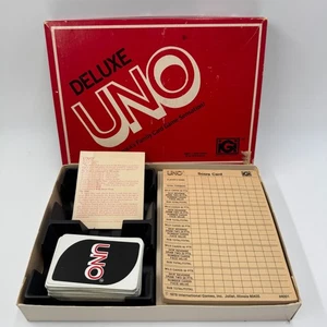 Deluxe Uno Card Game 1978 By International Games Complete With Box Cards & Score - Picture 1 of 14