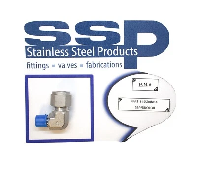 QTY:1 SSP Duolok 1/2” Tube X 1/4” MNPT Elbow/Swagelok-Cross Ref. SS-810-2-4 - Image 1 of 2