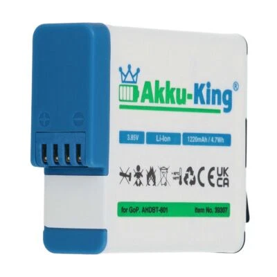 Akku für GoPro Hero 5 Black / 6 Black / 7 Black / 7 White / 8 / 8 Black 1220mAh - Bild 1 von 4