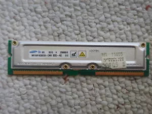 Samsung 256Mb PC800 Rambus RDRAM RIMM MR16R1628EG0-CM8 800MHz - Picture 1 of 2