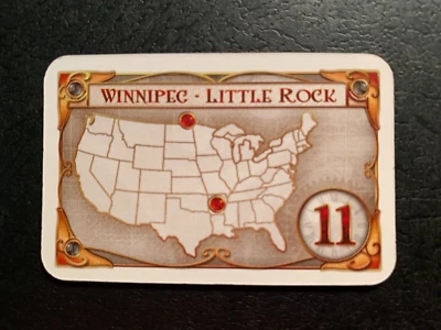 Ticket To Ride  DESTINATION TICKET  Winnipeg - Little Rock   2009 DAYS OF WONDER - Image 1 of 3