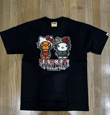 A Bathing Ape x Hello Kitty футболка совершенно новый размер средний, черный цвет - Изображение 1 из 4