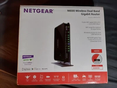 Tested Good Netgear N600 300 Mbps 4-Port Gigabit Wireless N Router WNDR3700 +BOX - Image 1 of 4