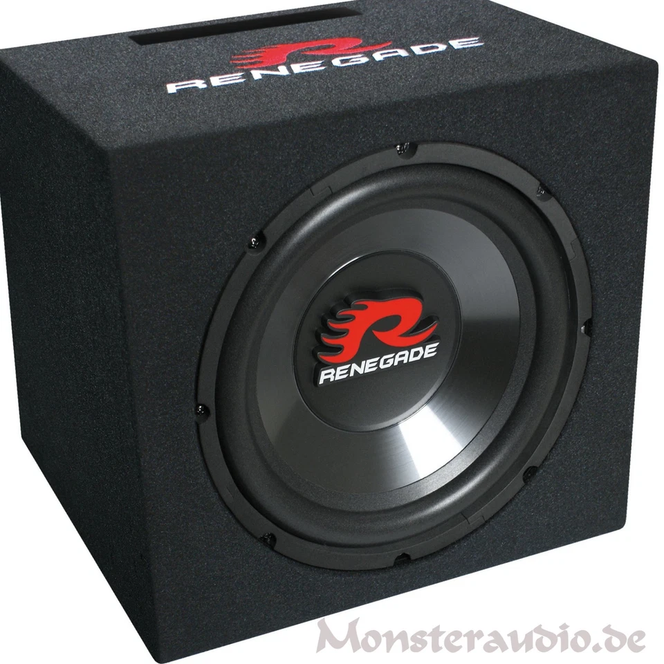 B-Ware Renegade RXV1200 30cm Subwoofer 600 Watt 12" Bassreflex Kiste PKW Bassbox - Bild 1 von 1