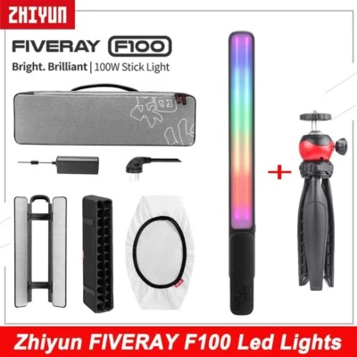 Zhiyun FIVERAY F100 Combo kit 100W Video Light Handheld Fill Lamp RGB + Tripod - Image 1 of 4