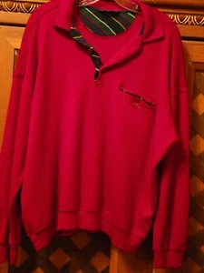 Paul & Shark Sweater 4 button collar 100% Lana Wool red - Picture 1 of 4