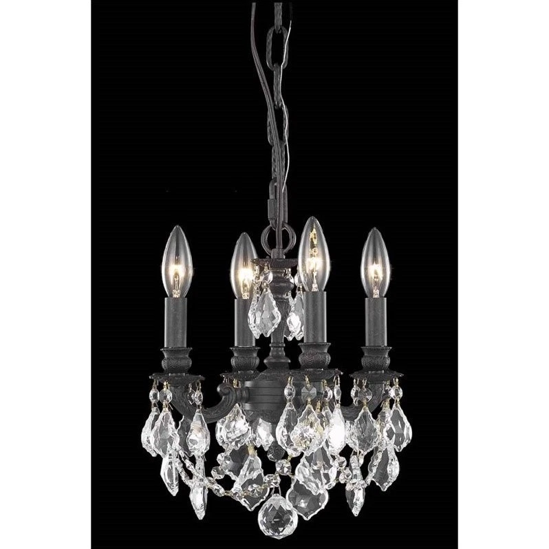 Elegant Lighting Lillie 10" 4 Light Royal Crystal Chandelier