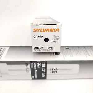 2 qty Sylvania 20722 - Compact Fluorescent 4 Pin Double Tube 3000K, 26-watt - Picture 1 of 5