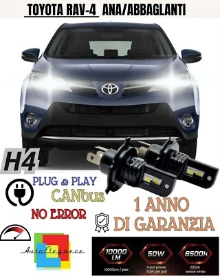 😀😀KIT H4 A LED TOYOTA RAV-4 RAV 4  LAMPADE LED H4 6000K XENON BIANCO NO AVARIA - Immagine 1 di 2