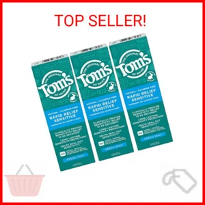 Tom's of Maine Fluoride-Free Rapid Relief Sensitive Toothpaste, Fresh Mint, 4 oz - Picture 1 of 2