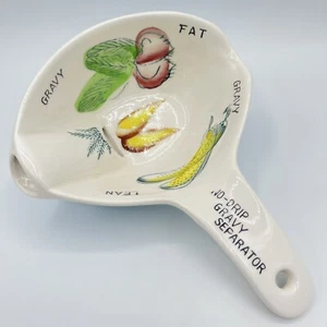 Vintage 1960s No-Drip Gravy Separator Ladle Shaped Pottery Gravy Fat Lean - Picture 1 of 10