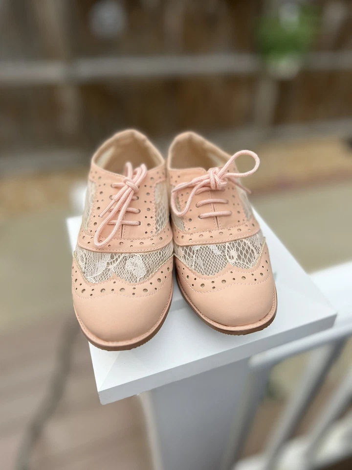 Новый oxfords brogue розовый девочек ясельного возраста кружевные туфли - Изображение 1 из 4