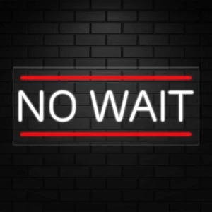 Insegna No Wait per Espositori Business | LED Flex Neon | 32"W x 13"H x 1"D - Foto 1 di 3
