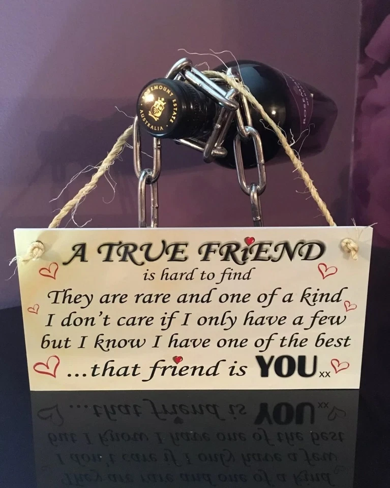 Hanging Rope Plaque Gift A TRUE FRIEND IS HARD TO FIND Indoor & Outdoor Use - Image 1 of 2