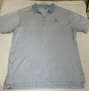 Peter Millar polo Polo blue and white stripe size xl 1890 Mens Invitational - Picture 1 of 6