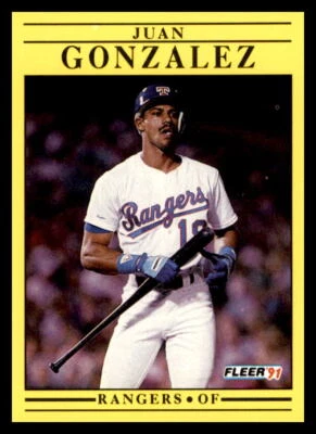 1991 Fleer #286a Juan Gonzalez - Image 1 of 2