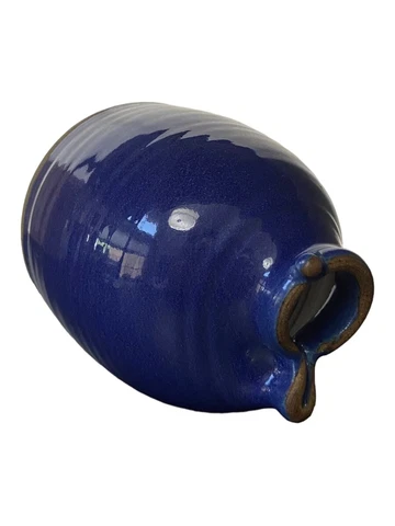 Pottery Bird Nest Bottle Blue Glazed Paul Anthem hallmarked Wall Mount Cover