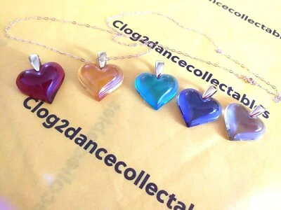 LALIQUE  CRYSTAL GOLD SMALL HEART'S ALL COLOURS  9CT CHAIN OR STERLING - Image 1 of 4