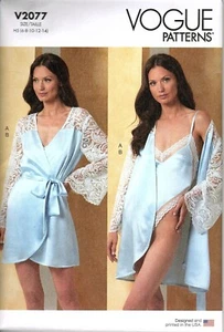Vogue V2077 Misses 6 to 14 Lace Robe and Teddy Uncut Sewing Pattern - Picture 1 of 2